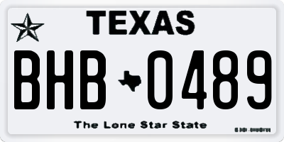 TX license plate BHB0489