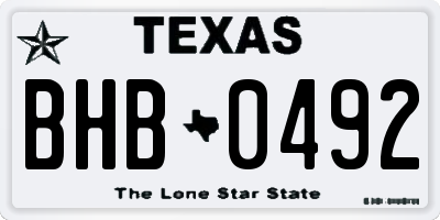 TX license plate BHB0492