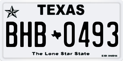 TX license plate BHB0493