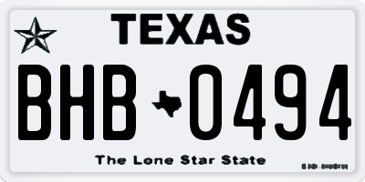 TX license plate BHB0494
