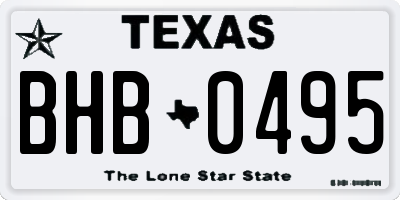 TX license plate BHB0495
