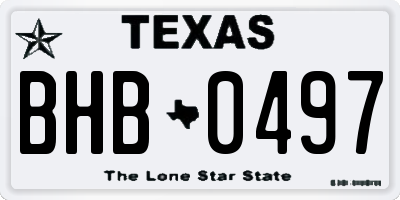 TX license plate BHB0497