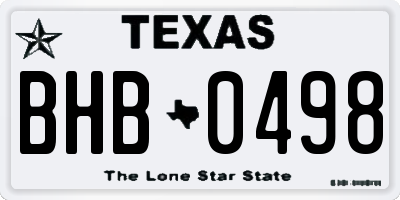 TX license plate BHB0498