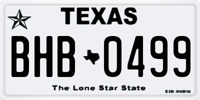 TX license plate BHB0499
