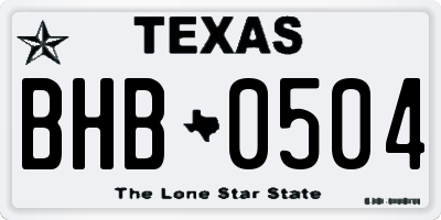 TX license plate BHB0504
