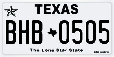 TX license plate BHB0505