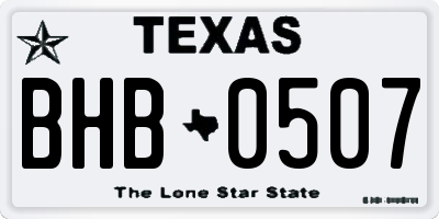 TX license plate BHB0507