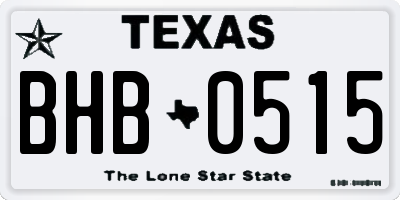 TX license plate BHB0515