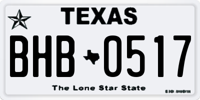 TX license plate BHB0517