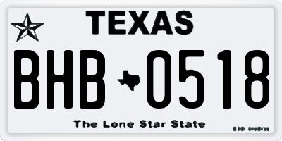 TX license plate BHB0518