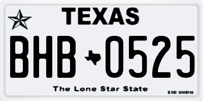 TX license plate BHB0525