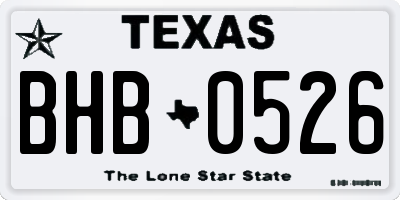 TX license plate BHB0526