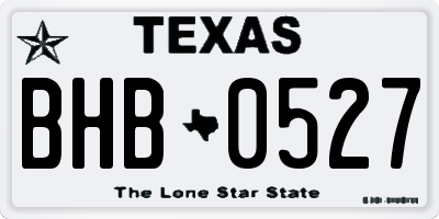 TX license plate BHB0527