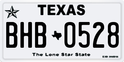 TX license plate BHB0528