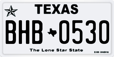 TX license plate BHB0530