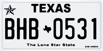 TX license plate BHB0531