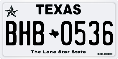 TX license plate BHB0536