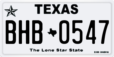 TX license plate BHB0547