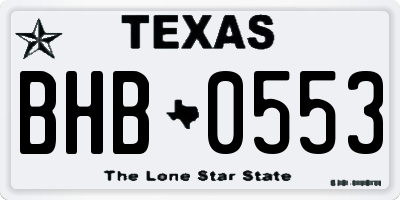 TX license plate BHB0553