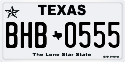 TX license plate BHB0555