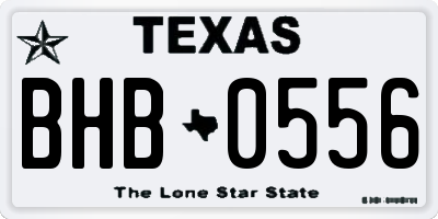 TX license plate BHB0556