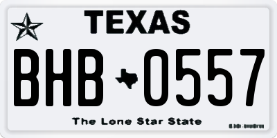 TX license plate BHB0557