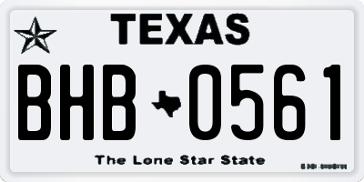 TX license plate BHB0561