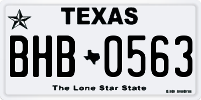 TX license plate BHB0563