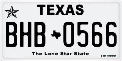 TX license plate BHB0566