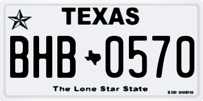 TX license plate BHB0570
