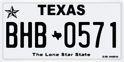 TX license plate BHB0571
