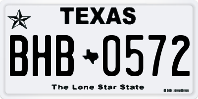 TX license plate BHB0572