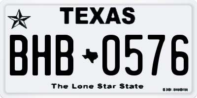 TX license plate BHB0576
