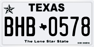 TX license plate BHB0578