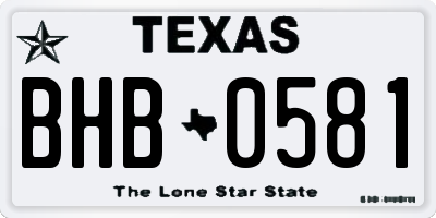 TX license plate BHB0581