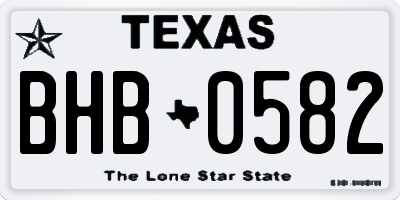 TX license plate BHB0582