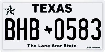 TX license plate BHB0583