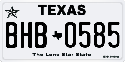 TX license plate BHB0585
