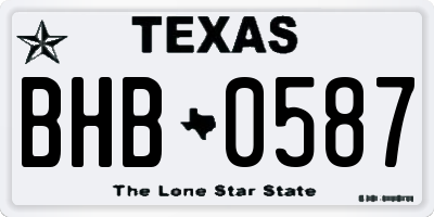 TX license plate BHB0587