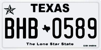 TX license plate BHB0589