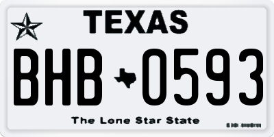 TX license plate BHB0593
