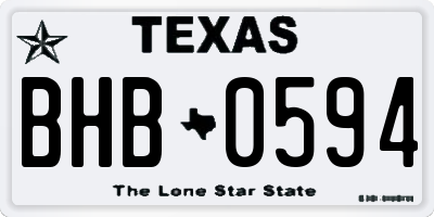 TX license plate BHB0594