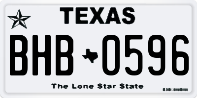TX license plate BHB0596