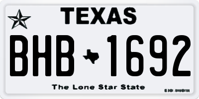 TX license plate BHB1692