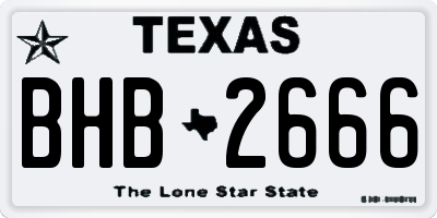 TX license plate BHB2666