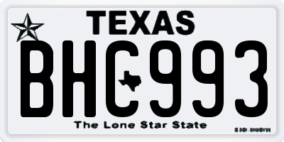TX license plate BHC993