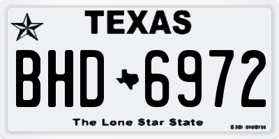 TX license plate BHD6972