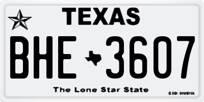 TX license plate BHE3607