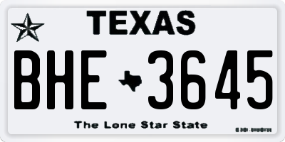 TX license plate BHE3645