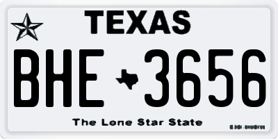 TX license plate BHE3656